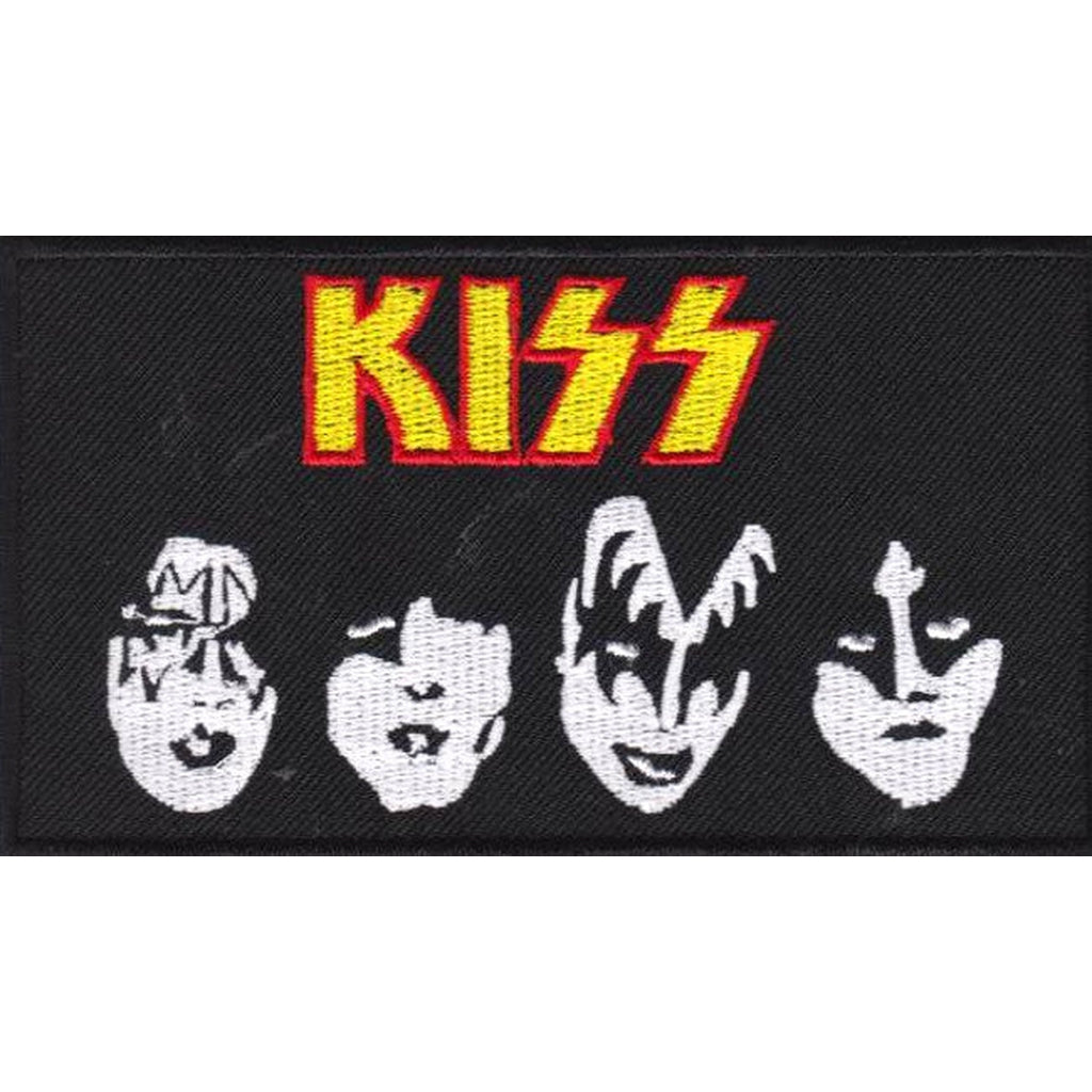 Kiss - Band logo with masked members hihamerkki - Hoopee.fi